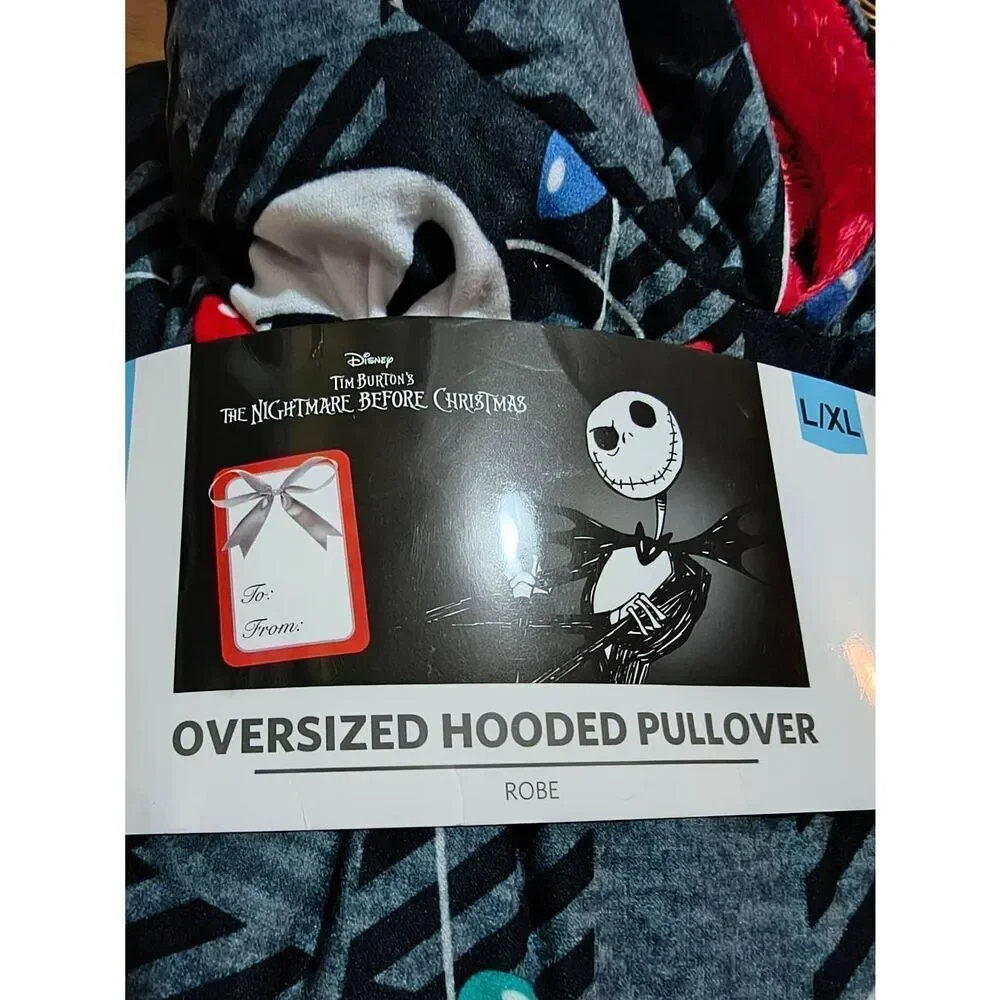 Nightmare Before Christmas Kids Oversized Hooded Pullover Robe Size L/XL NEW